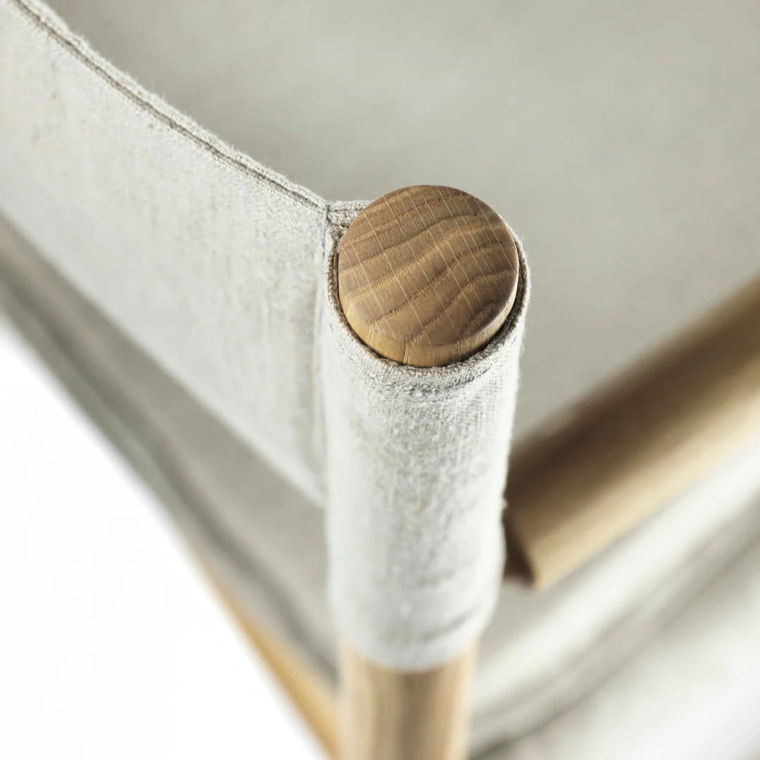 J138 - Foldestol - Eg - Hør - Beige - Image 4