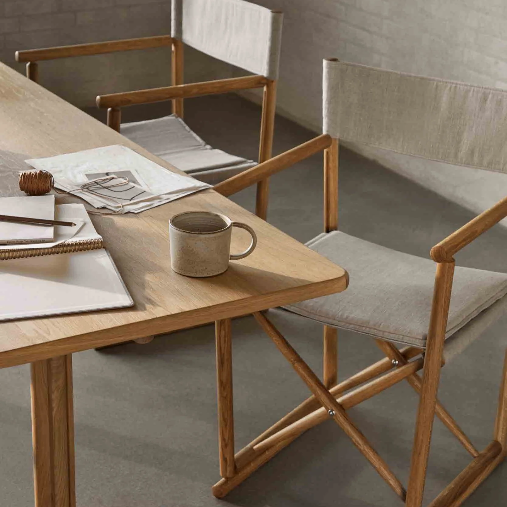 J138 - Foldestol - Eg - Hør - Beige - Image 7